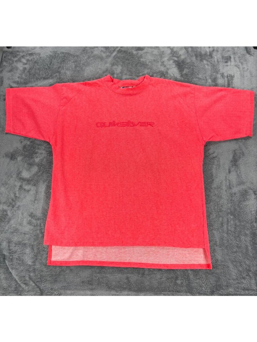 Vintage Quiksilver T Shirt Neon Pink USA Made Men L/XL 80s 90s Surf Skate